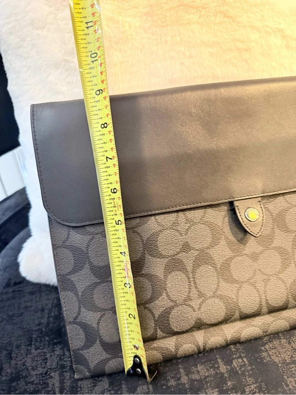 Coach Black Charcoal Signature Canvas Clutch